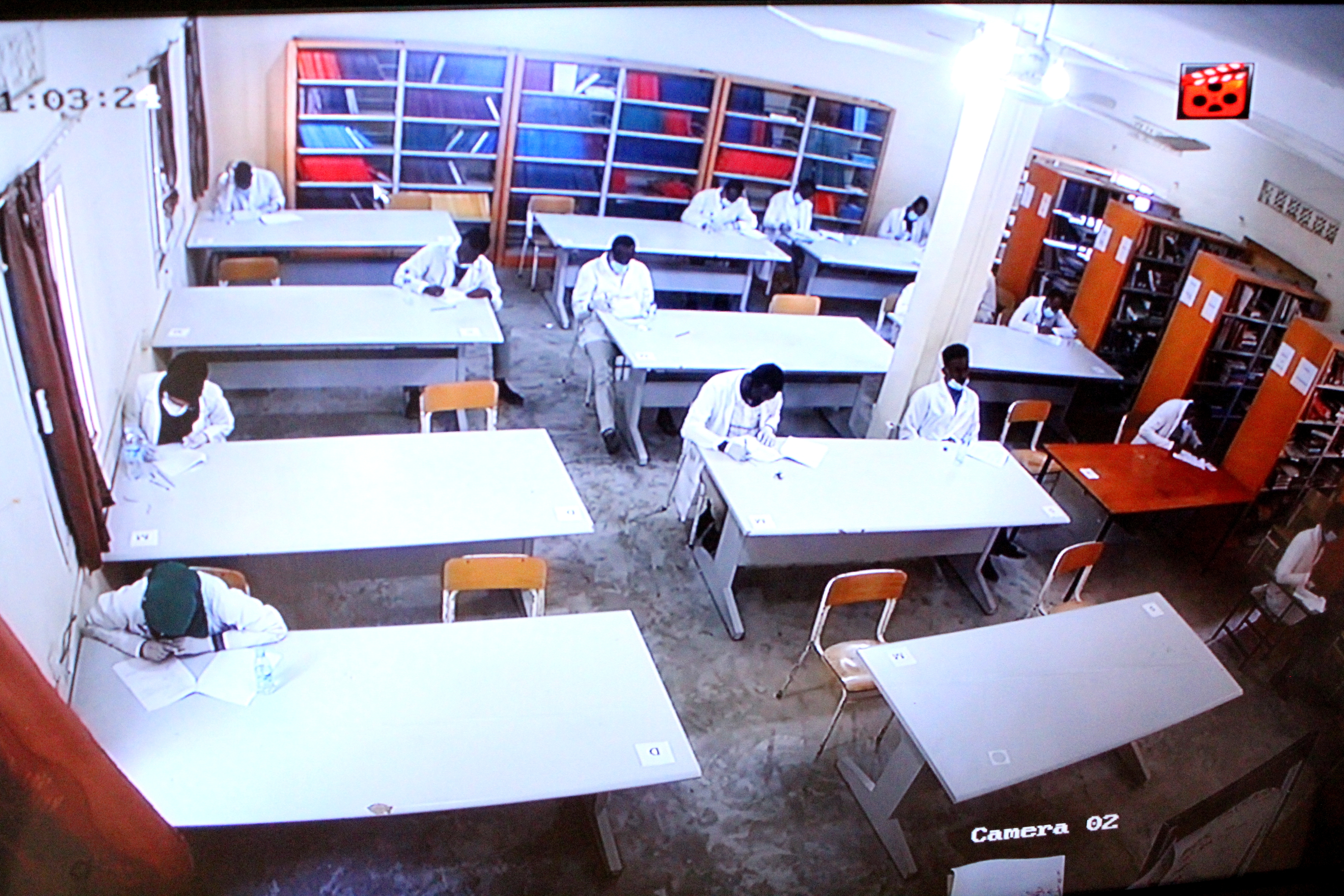 Comprehensive exam is still going  under the surveillance of CCTV cameras